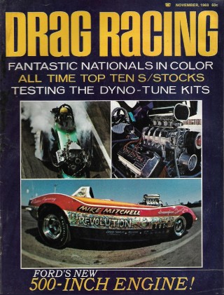 DRAG RACING 1969 NOV - VW BUG, RUSSELL'S PHASE II,GARLITS AHRA,BEACH CITY VETTE*